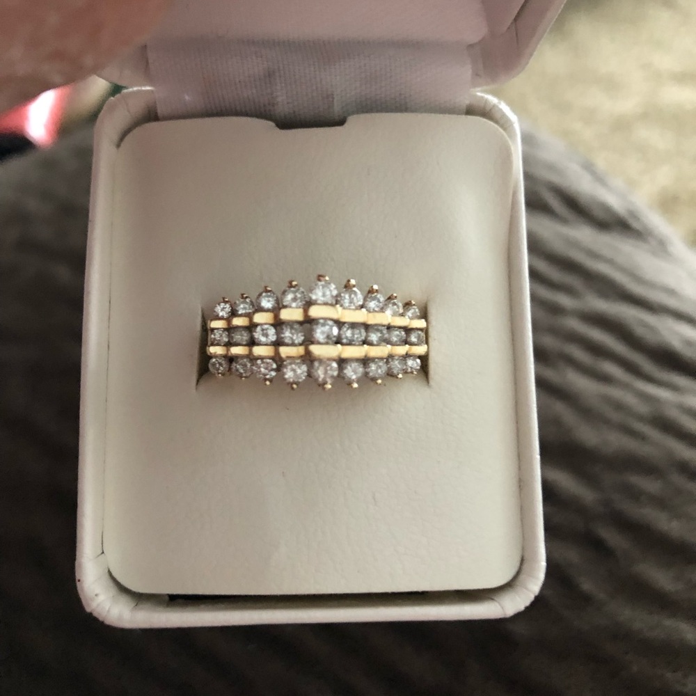 10 Karat Gold Diamond Ring.